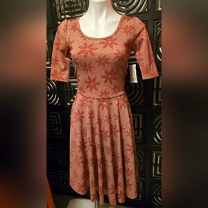 LuLaRoe Nicole Dress  Holiday Christmas Poinsettia